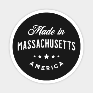 Made In Massachusetts, USA - Vintage Logo Text Design Magnet